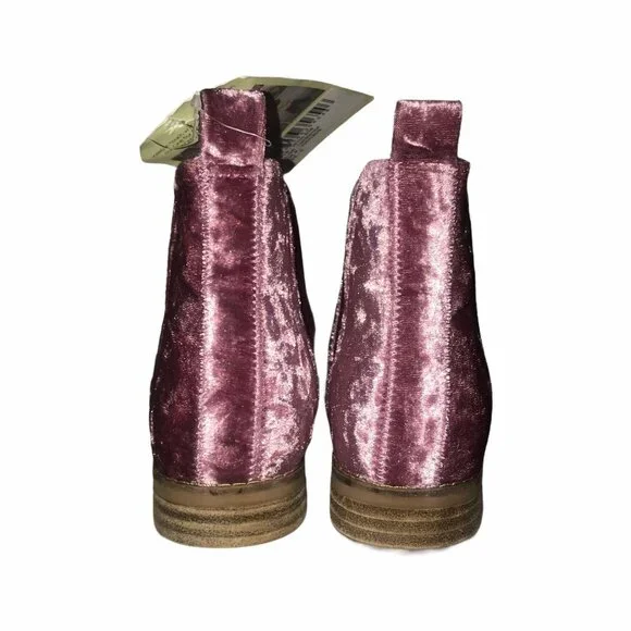NWT Toms Ella Faded Rose Velvet Ankle Boots 6N Narrow Purple - Picture 7 of 11